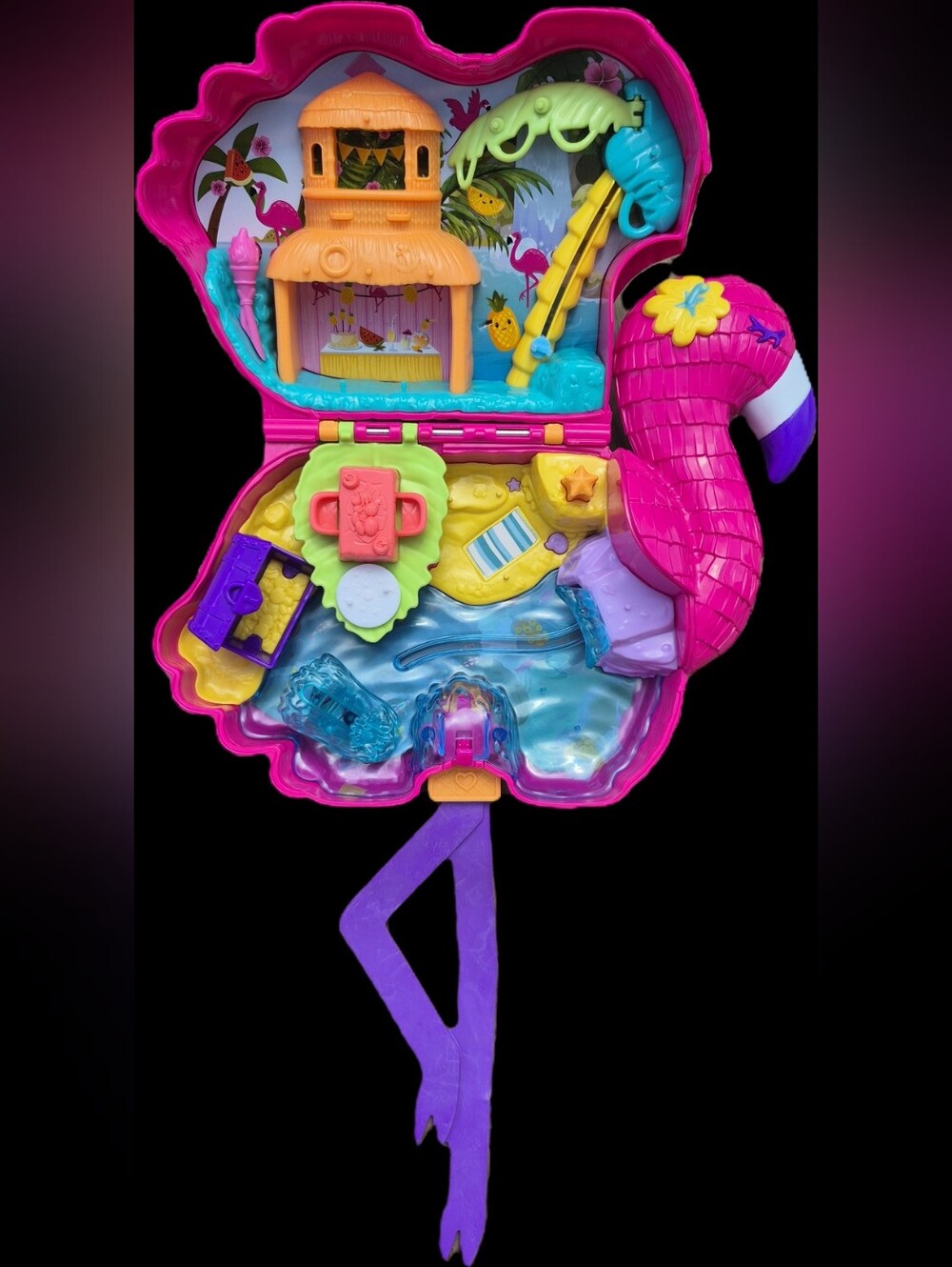 Polly Pocket Flamingo Party Playset Only- Missing Accessories